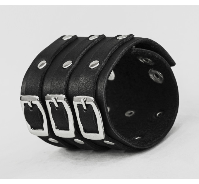 Leather cuff bracelet for men or women, code 4008