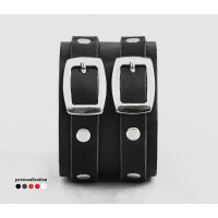 Leather cuff bracelet for men or women, code 4013