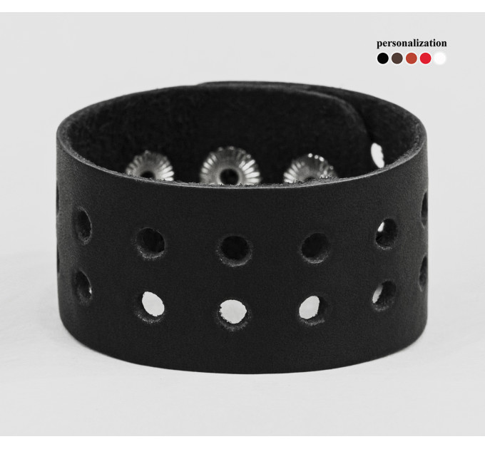 Leather cuff bracelet for men or women, code 4020