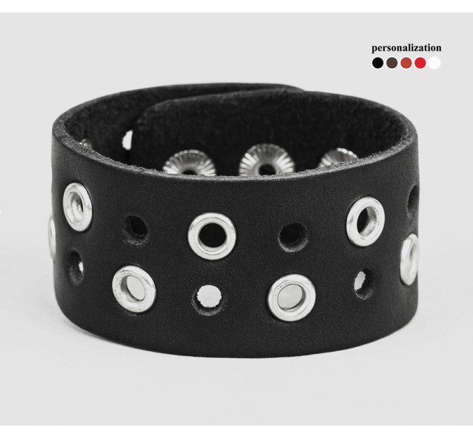 Leather cuff bracelet for men or women, code 4025