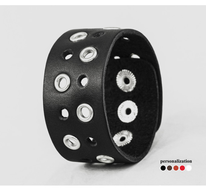 Leather cuff bracelet for men or women, code 4025