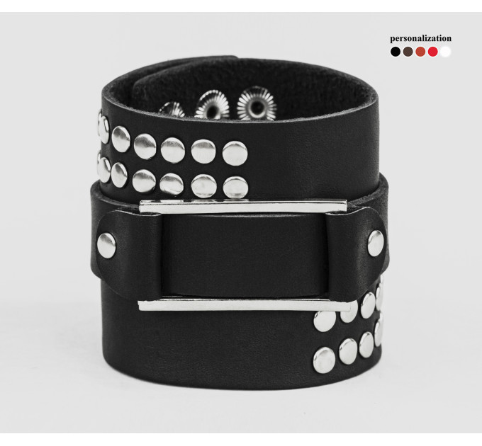 Leather cuff bracelet for men or women, code 4070