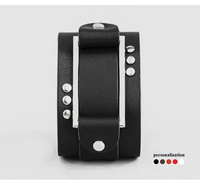 Leather cuff bracelet for men or women, code 4071