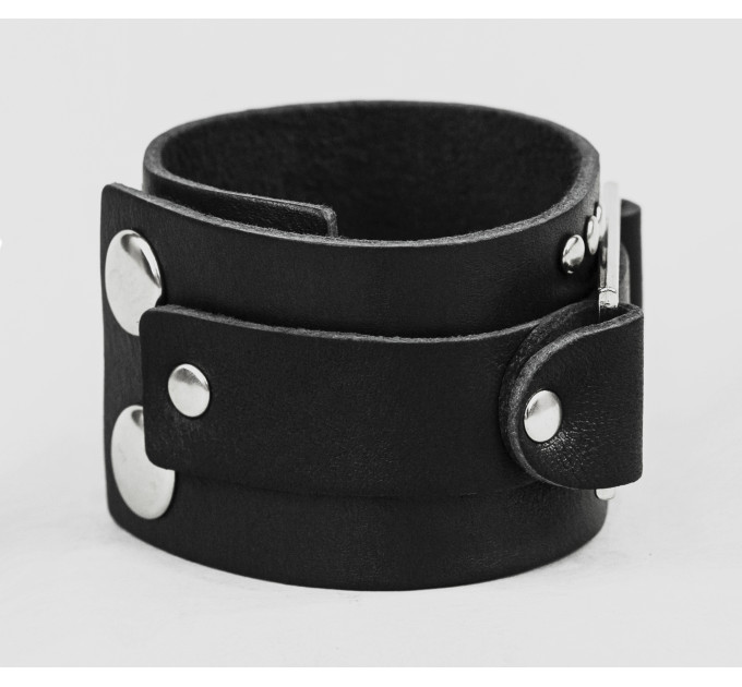 Leather cuff bracelet for men or women, code 4071