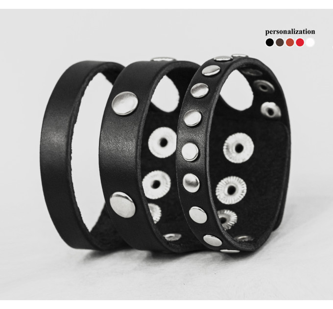 Leather cuff bracelet for men or women, code 4080