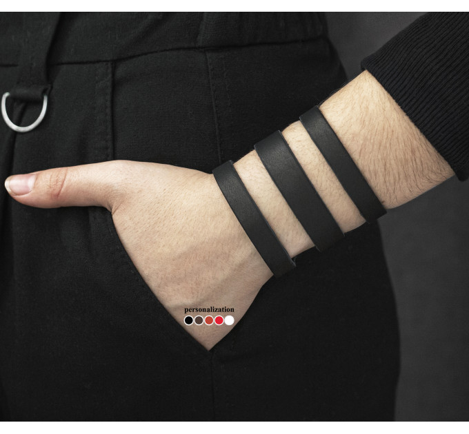 Leather cuff bracelet for men or women, code 4081