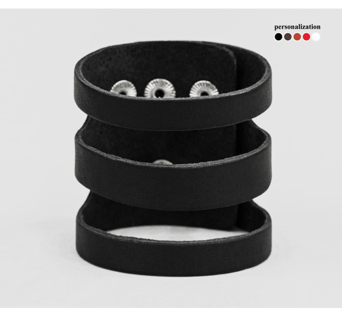 Leather cuff bracelet for men or women, code 4081