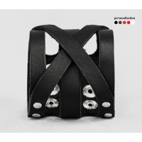 Leather cuff bracelet for men or women, code 4082