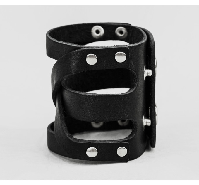 Leather cuff bracelet for men or women, code 4082