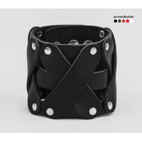 Leather cuff bracelet for men or women, code 4085