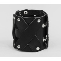 Leather cuff bracelet for men or women, code 4085