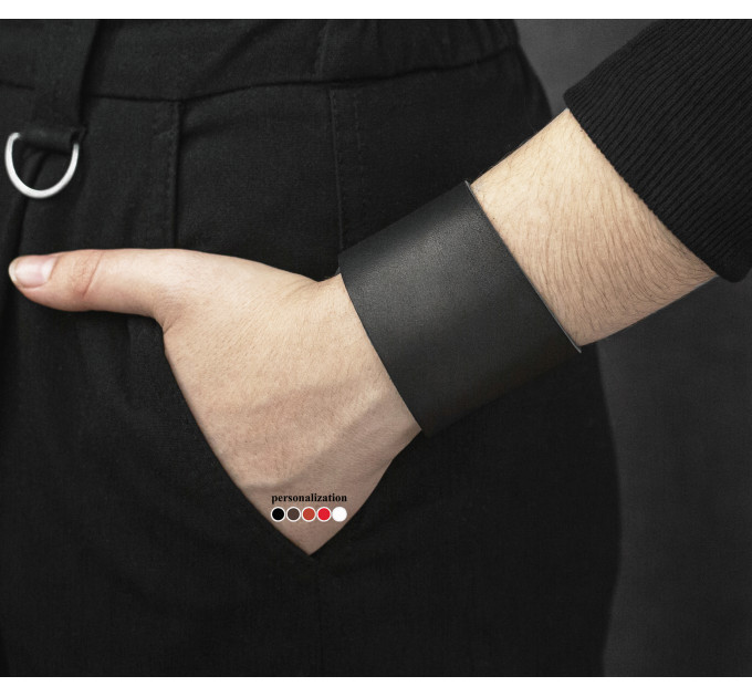Leather cuff bracelet for men or women, code 4105