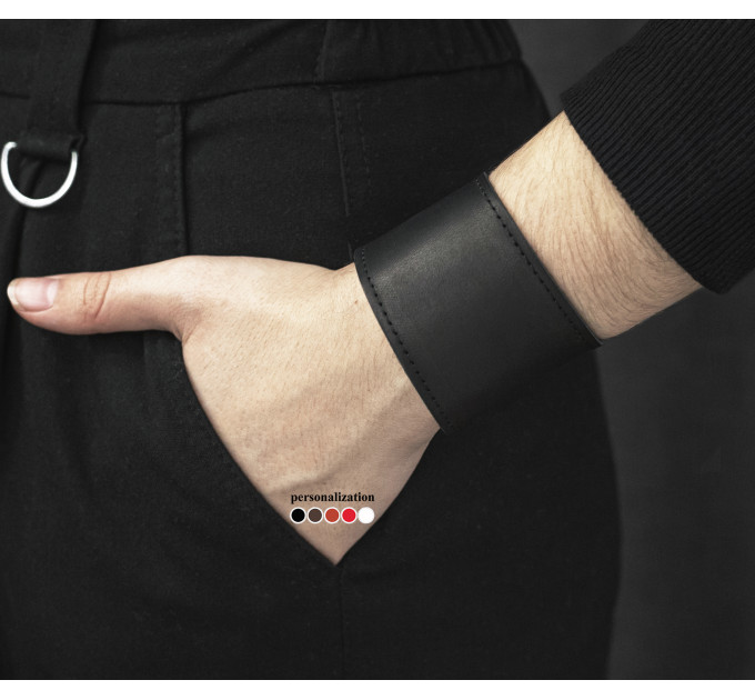 Leather cuff bracelet for men or women, code 4105st