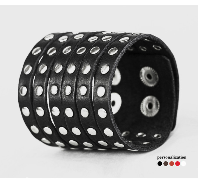 Leather cuff bracelet for men or women, code 4600