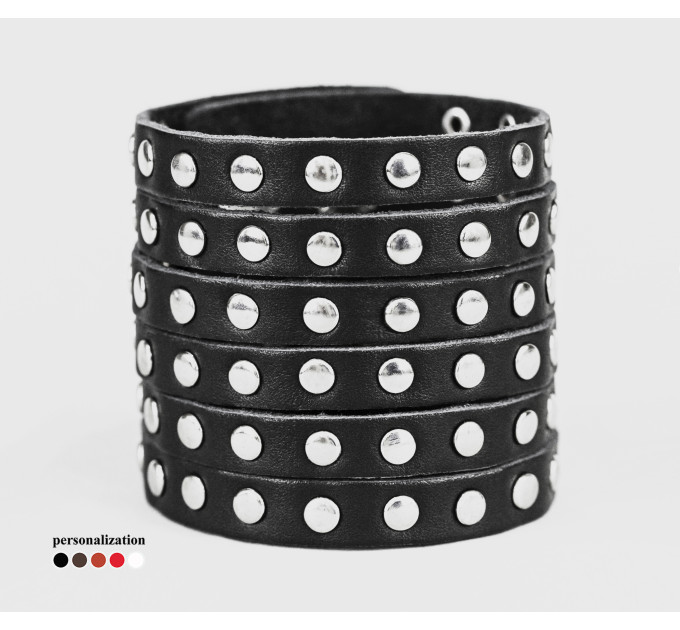 Leather cuff bracelet for men or women, code 4600