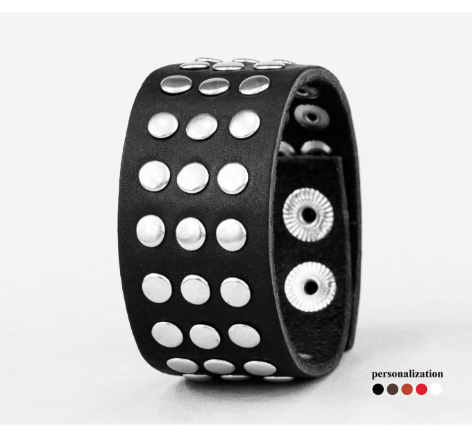 Leather cuff bracelet for men or women, code 4603