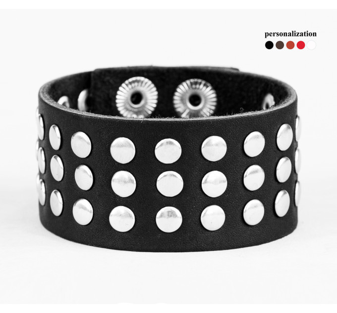 Leather cuff bracelet for men or women, code 4603