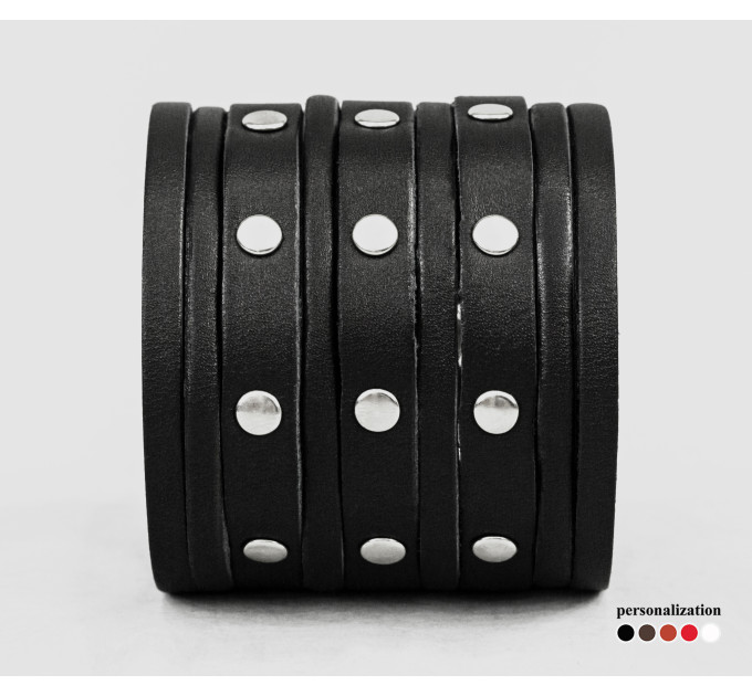 Leather cuff bracelet for men or women, code 4604