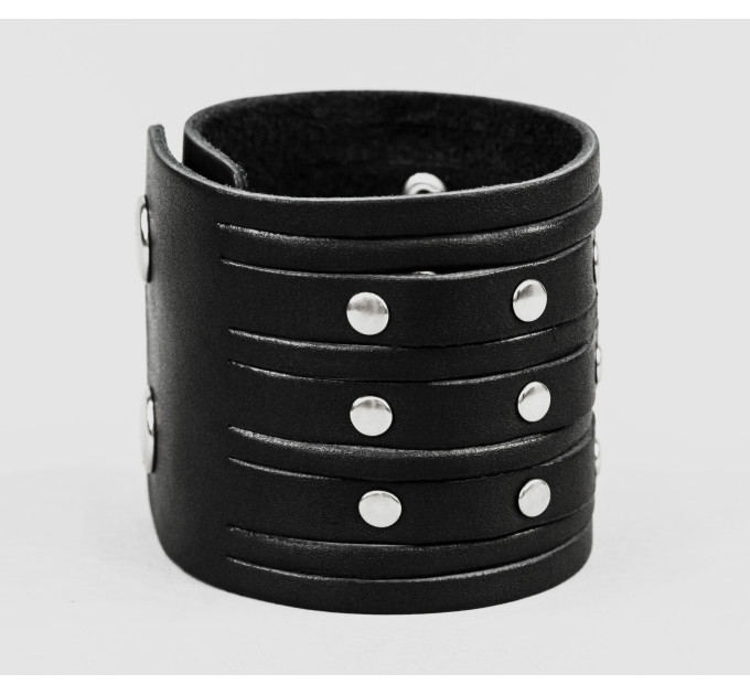 Leather cuff bracelet for men or women, code 4604
