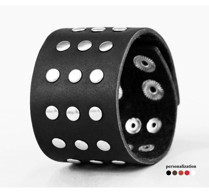 Leather cuff bracelet for men or women, code 4605