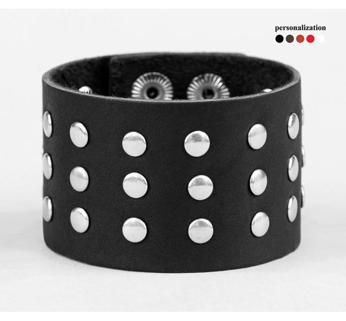 Leather cuff bracelet for men or women, code 4605