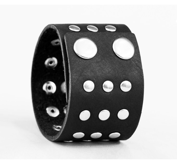 Leather cuff bracelet for men or women, code 4605