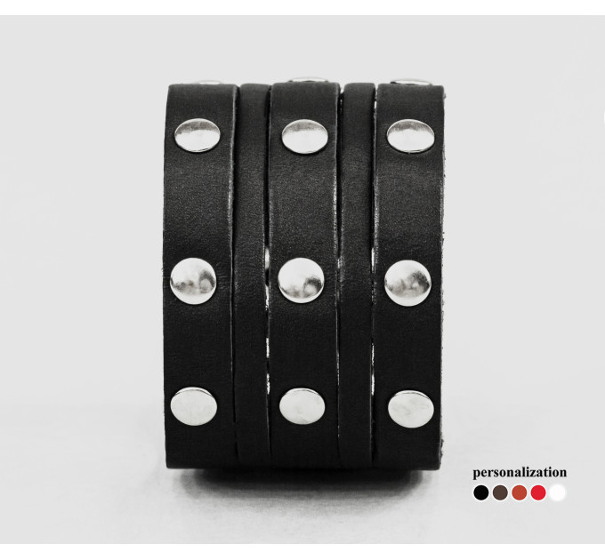 Leather cuff bracelet for men or women, code 4606