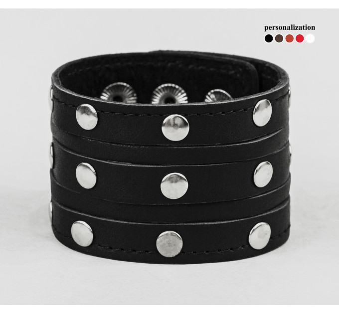 Leather cuff bracelet for men or women, code 4606st