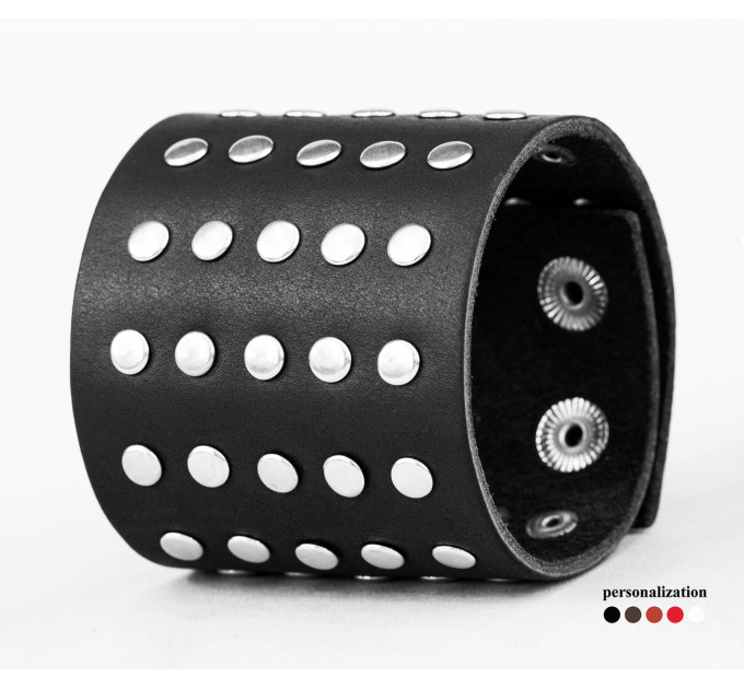 Leather cuff bracelet for men or women, code 4607