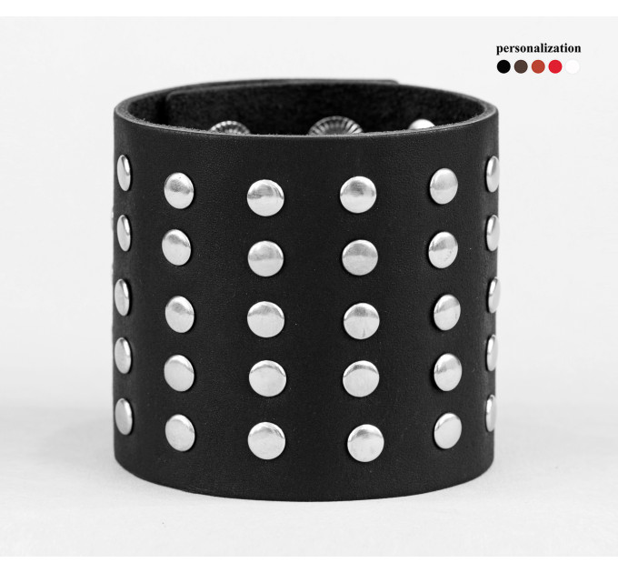 Leather cuff bracelet for men or women, code 4607