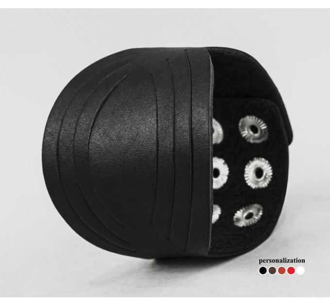 Leather cuff bracelet for men or women, code 4608