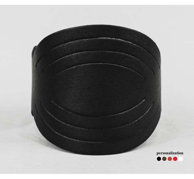 Leather cuff bracelet for men or women, code 4608