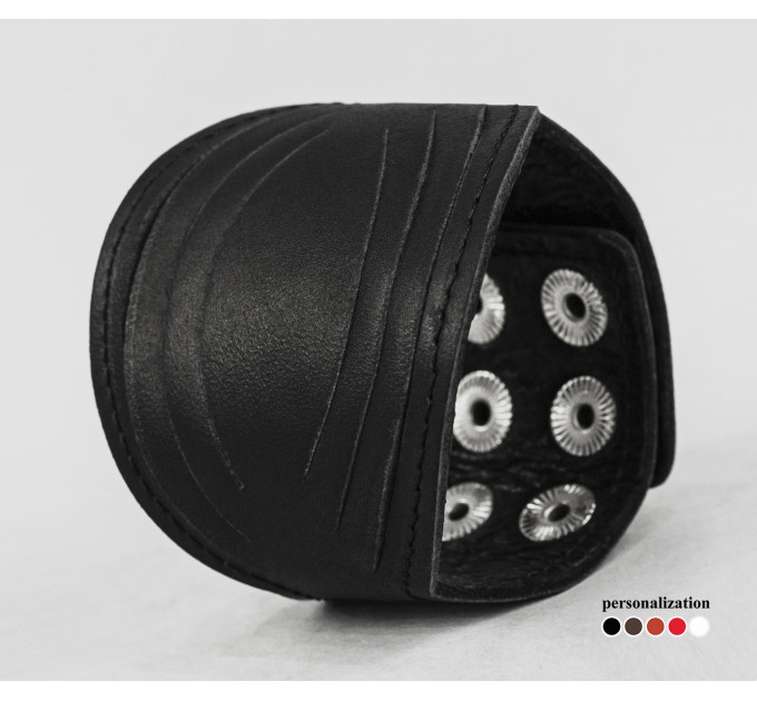 Leather cuff bracelet for men or women, code 4608st