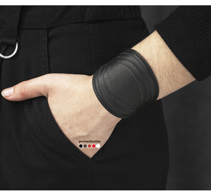 Leather cuff bracelet for men or women, code 4608st