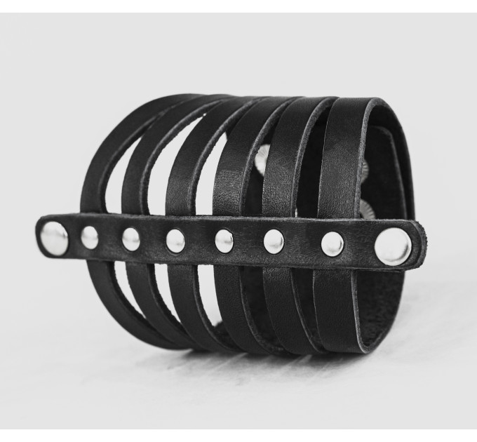 Leather cuff bracelet for men or women, code 4610