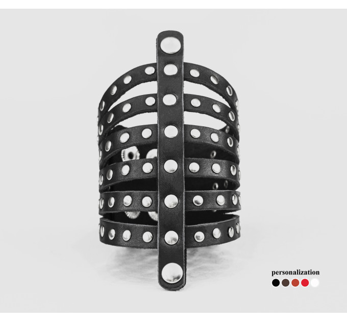 Leather cuff bracelet for men or women, code 4611