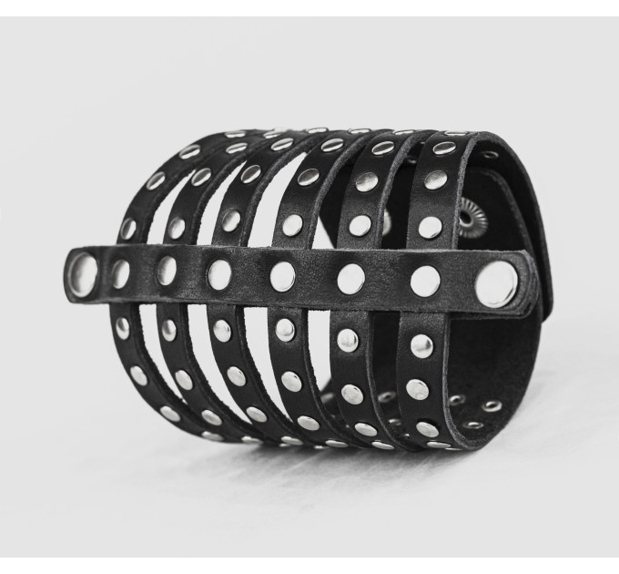 Leather cuff bracelet for men or women, code 4611
