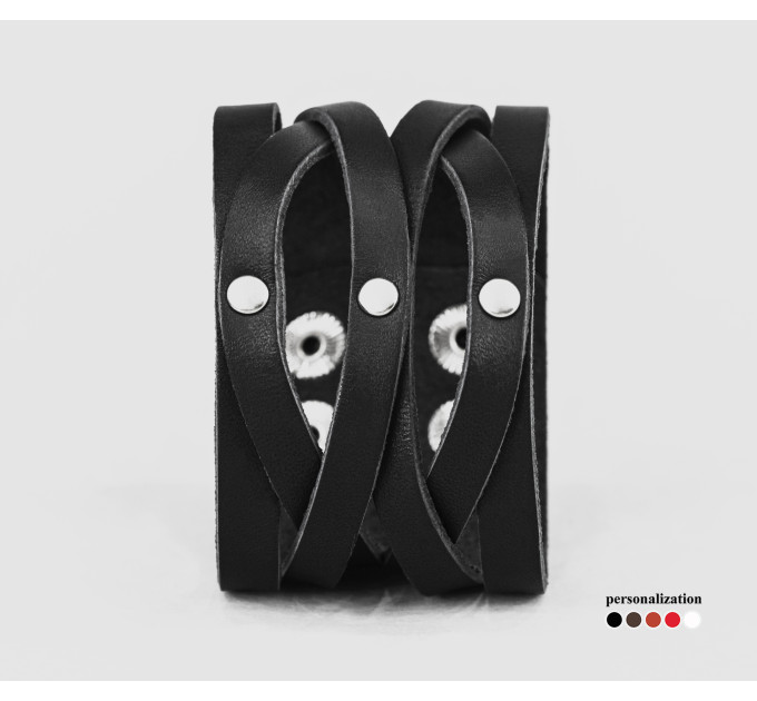 Leather cuff bracelet for men or women, code 4620