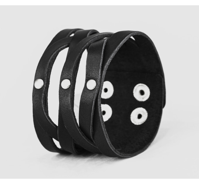 Leather cuff bracelet for men or women, code 4620