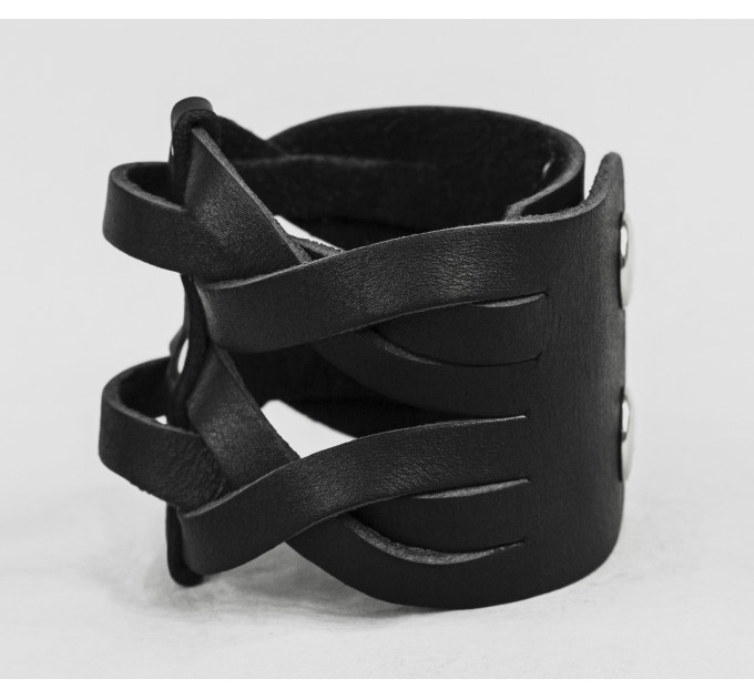 Leather cuff bracelet for men or women, code 4625
