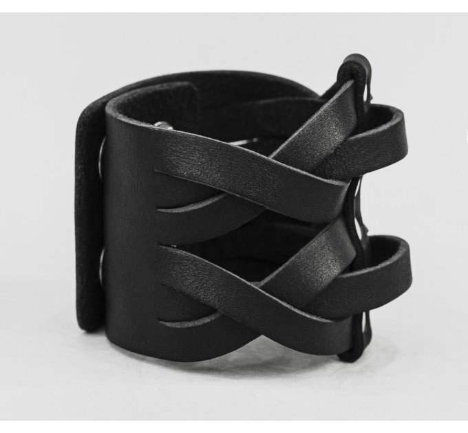 Leather cuff bracelet for men or women, code 4625