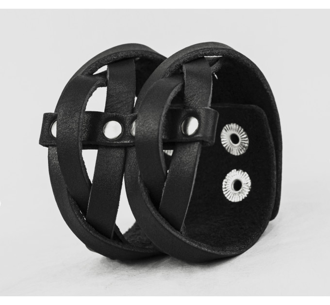 Leather cuff bracelet for men or women, code 4625