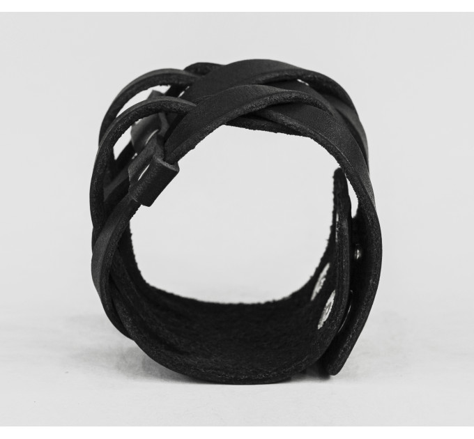 Leather cuff bracelet for men or women, code 4625