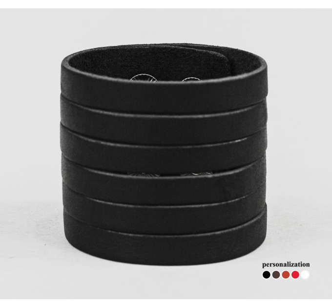 Leather cuff bracelet for men or women, code 4640