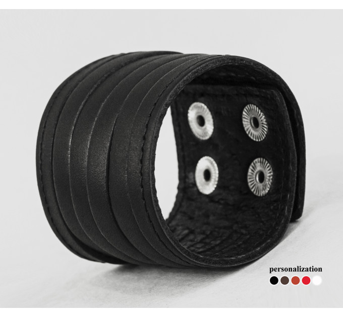 Leather cuff bracelet for men or women, code 4640st