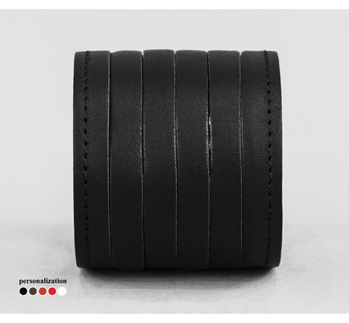 Leather cuff bracelet for men or women, code 4640st