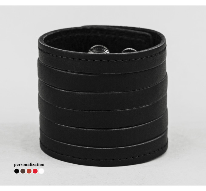 Leather cuff bracelet for men or women, code 4640st