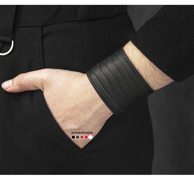 Leather cuff bracelet for men or women, code 4640st