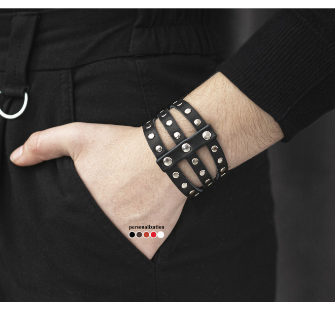 Leather bracelet for men or women, code 4649