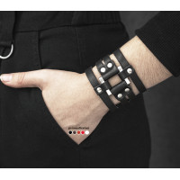 Leather cuff bracelet for men or women, code 4655